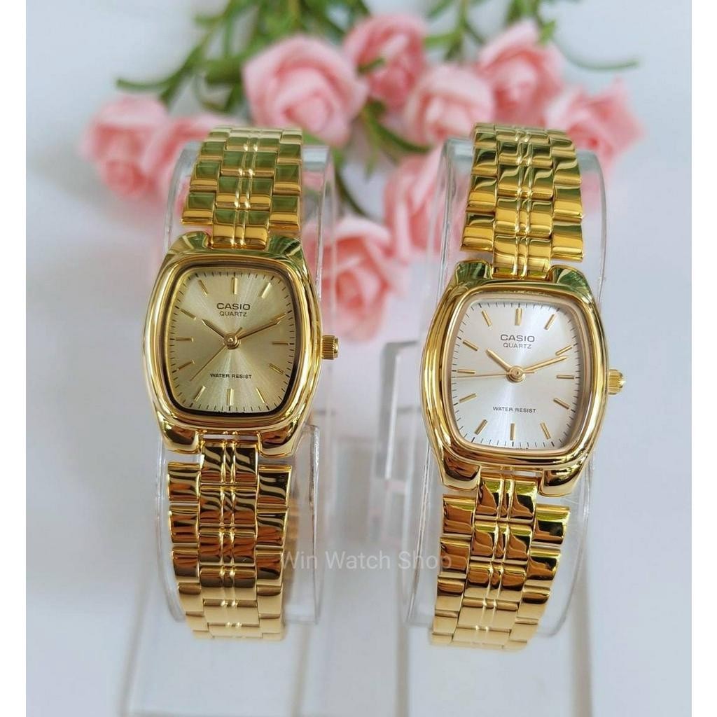 นาฬิกาสายหนัง นาฬิกา Casioแท้ รุ่น LTP-1169N-9A ,LTP-1169N-7A  นาฬิกาข้อมือผู้หญิง สายสแตนเลสสีทอง- ของแท้100%