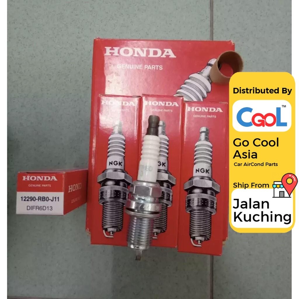 Honda NGK CITY T9A GM6 JAZZ T5A CRZ BRV IRIDIUM SPARK PLUG 12290-RB0-J11 DIFR6D13 (4 ชิ้น)