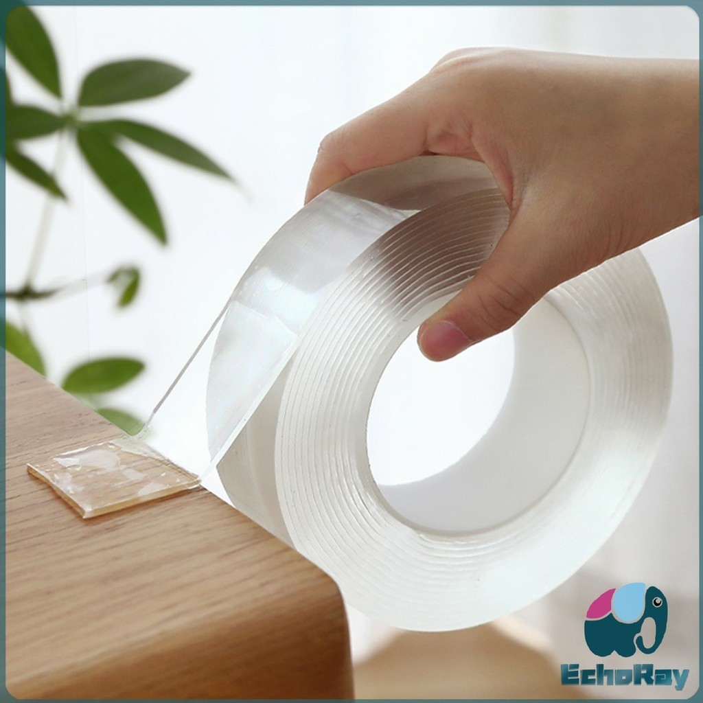 E.R กาวสองหน้า เทปกาว ทำความสะอาดและนำมาใช้ใหม่ได้ มี 2 ขนาดให้ เลือก Double Side Adhesive Tape