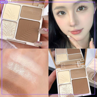 Muge Leen 4 Four Color Contour High Gloss Powder Palette Matte Brightening Glitter Powder Highlight