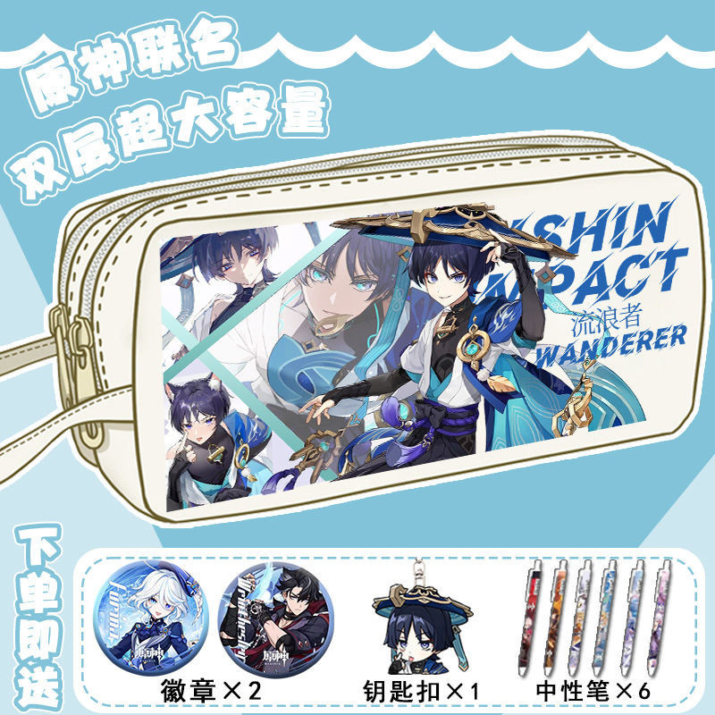 Genshin Impact กล่องเก็บเครื่องเขียน ดินสอ ความจุขนาดใหญ่ สําหรับนักเรียน