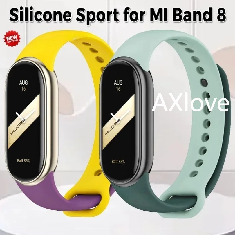 กีฬาซิลิโคนสําหรับ Mi Band 10 9 8 NFC สร้อยข้อมือสําหรับ Xiaomi Smart Band 8 NFC สายรัดข้อมือยาง Correa สําหรับ Miband 8 กันน้ําอุปกรณ์เสริม