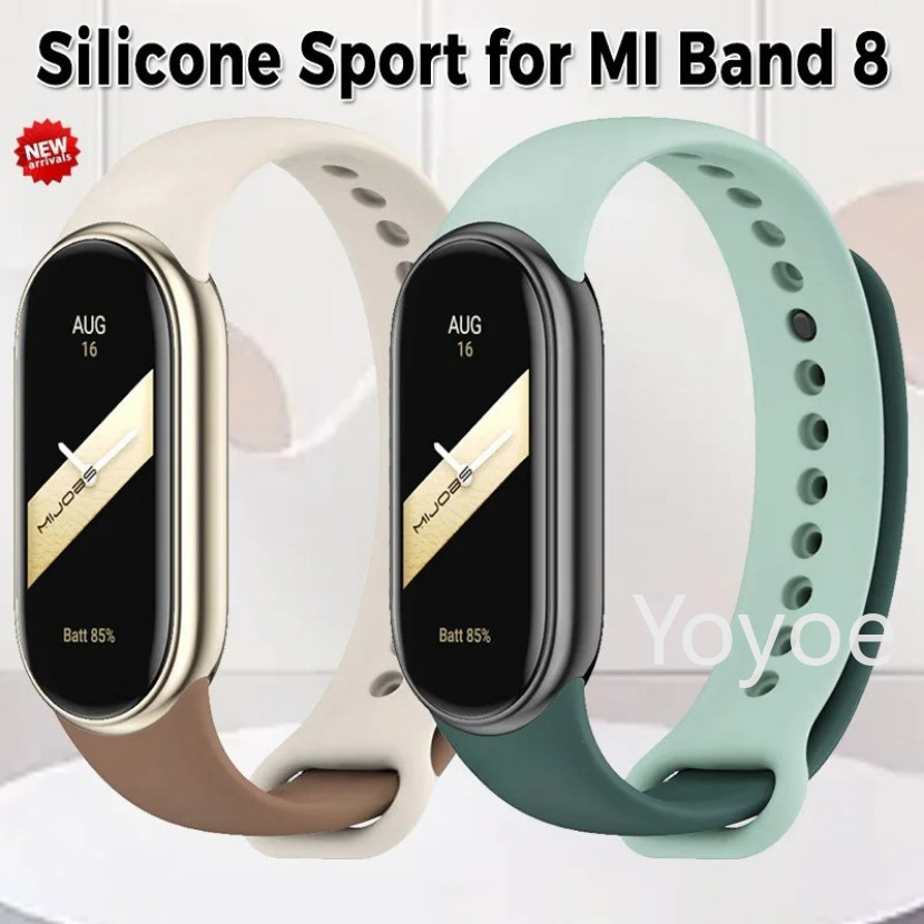 สายซิลิโคนใหม่สําหรับ Xiaomi Mi Band 9 8 NFC สร้อยข้อมือนาฬิกาสปอร์ตเปลี่ยนสายรัดข้อมือสําหรับ MiBand 8 Correa สมาร์ทนาฬิกาเข็มขัดข้อมือ