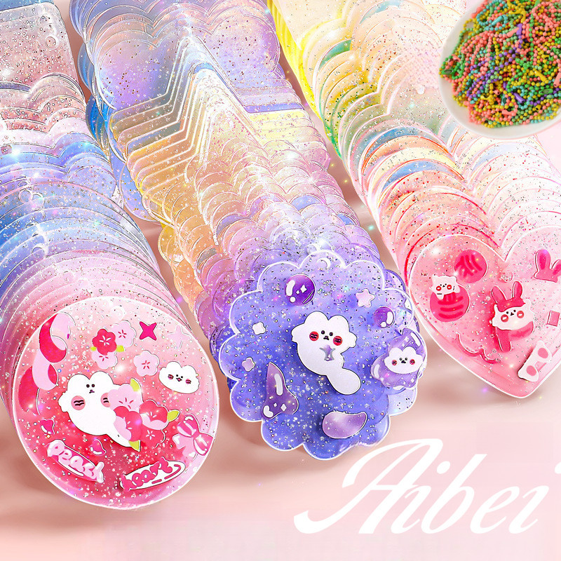 พร้อมส่ง 200 ชิ้น พวงกุญแจอะคริลิคDIY แผ่นอะคริลิคใส แผ่นพลาสติกตกแต่งพวงกุญแจ