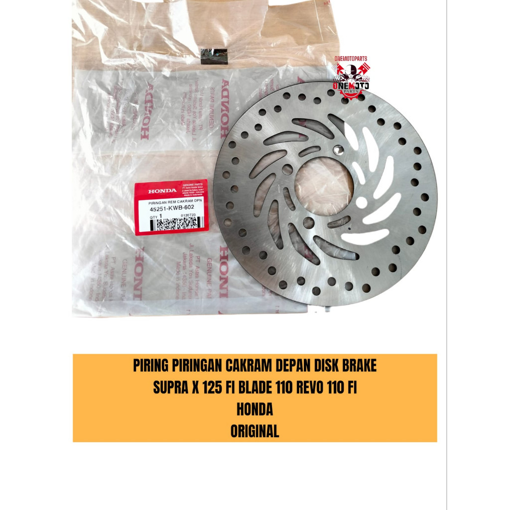 Orimoto - จานเบรคแผ่นดิสก์ด้านหน้า SUPRA X 125 FI BLADE 110 REVO 110 FI AHM 45251-KWB-602