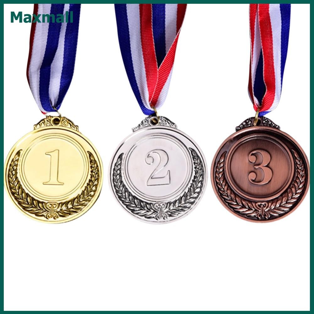 【Maxmall】เหรียญรางวัล ทรงกลม สีทอง สีเงิน สีบรอนซ์ ขนาด 2 นิ้ว สําหรับเด็กนักเรียน เล่นกีฬา ประชุม