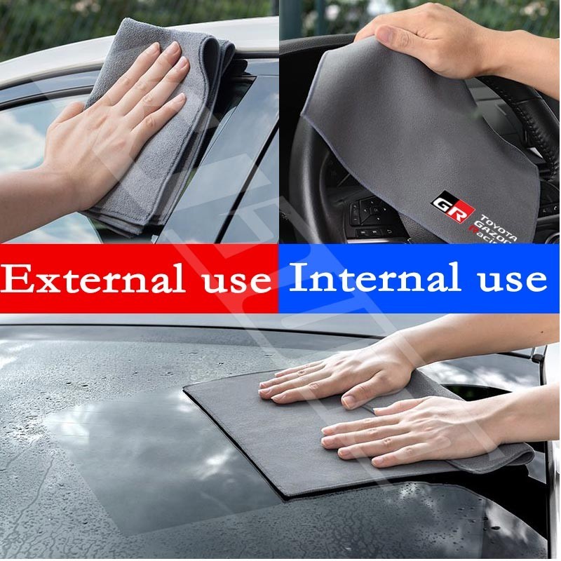 ตกแต่งบ้าน ผ้าขนหนู ผ้าฟลีซ สําหรับทําความสะอาดรถยนต์ Toyota GR Sport Gazoo Racing Vios Raize Wigo Rush Veloz Yaris Ativ Innova Avanza Altis Fortuner Hilux Corolla Cross ส่งด่วน สั่งเลย