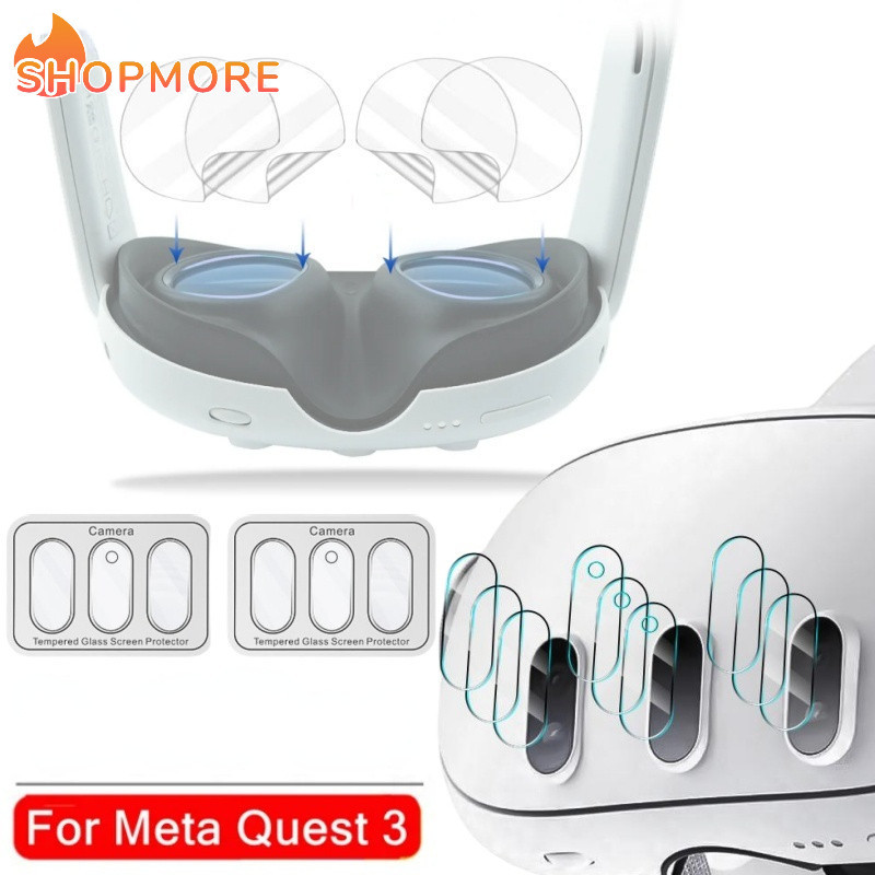 [Marvelous] ฟิล์มกระจกนิรภัยกันรอยเลนส์กล้อง แบบใส สําหรับ Meta Quest 3 VR