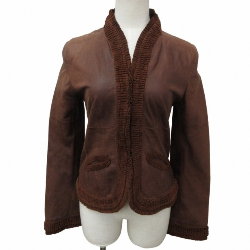 Sportmax Max Mara Leather Jacket Brown 38 IBO48 Direct from Japan Secondhand