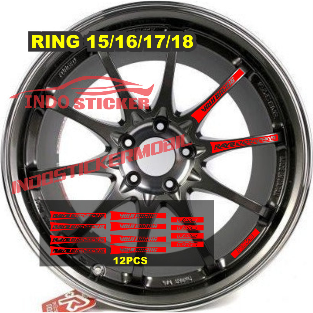 Volk racing Wheel ขอบรถ สติ๊กเกอร์ล้อรังสีขับรถ Volk Rays Ce28 แหวน 15 16 17 18 12 ชิ้น - รูปที่ 2