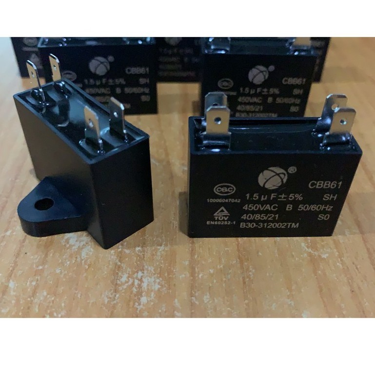 Capacitor แคปพัดลม แค๊ปแอร์ ยี่ห้อ Star CBB61 แพ็ค 10 ตัว 1.5uf  4ขา แอร์  คาปาซิเตอร์ Capacitor air