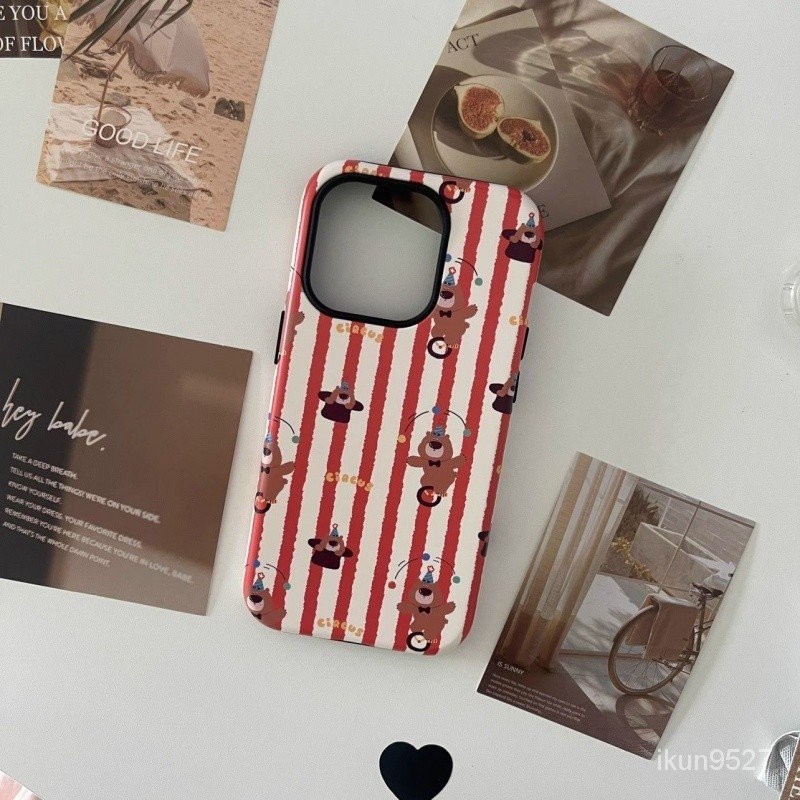 เคสโทรศัพท์มือถือ ลายหมีน่ารัก สองชั้น แวววาว สําหรับ Iphone 15Promax 14 13Pro 12 11Promax XR 7PLUS