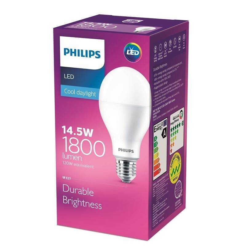 Philips หลอดไฟ LED 14.5W (14.5วัตต์) ฟิลลิป์  BULB E27 ฟิลลิป์ แสงขาว Daylight
