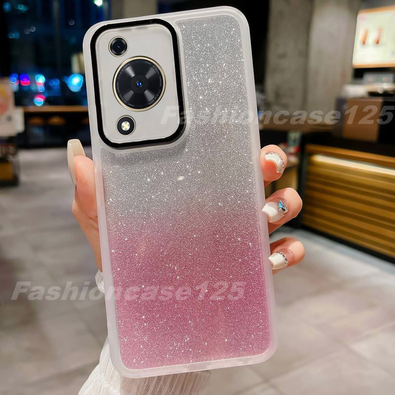 เคสโทรศัพท์ซิลิโคน TPU แบบนิ่ม กันกระแทก ป้องกันเลนส์กล้อง แต่งกลิตเตอร์ ไล่โทนสี สําหรับ Huawei Nov