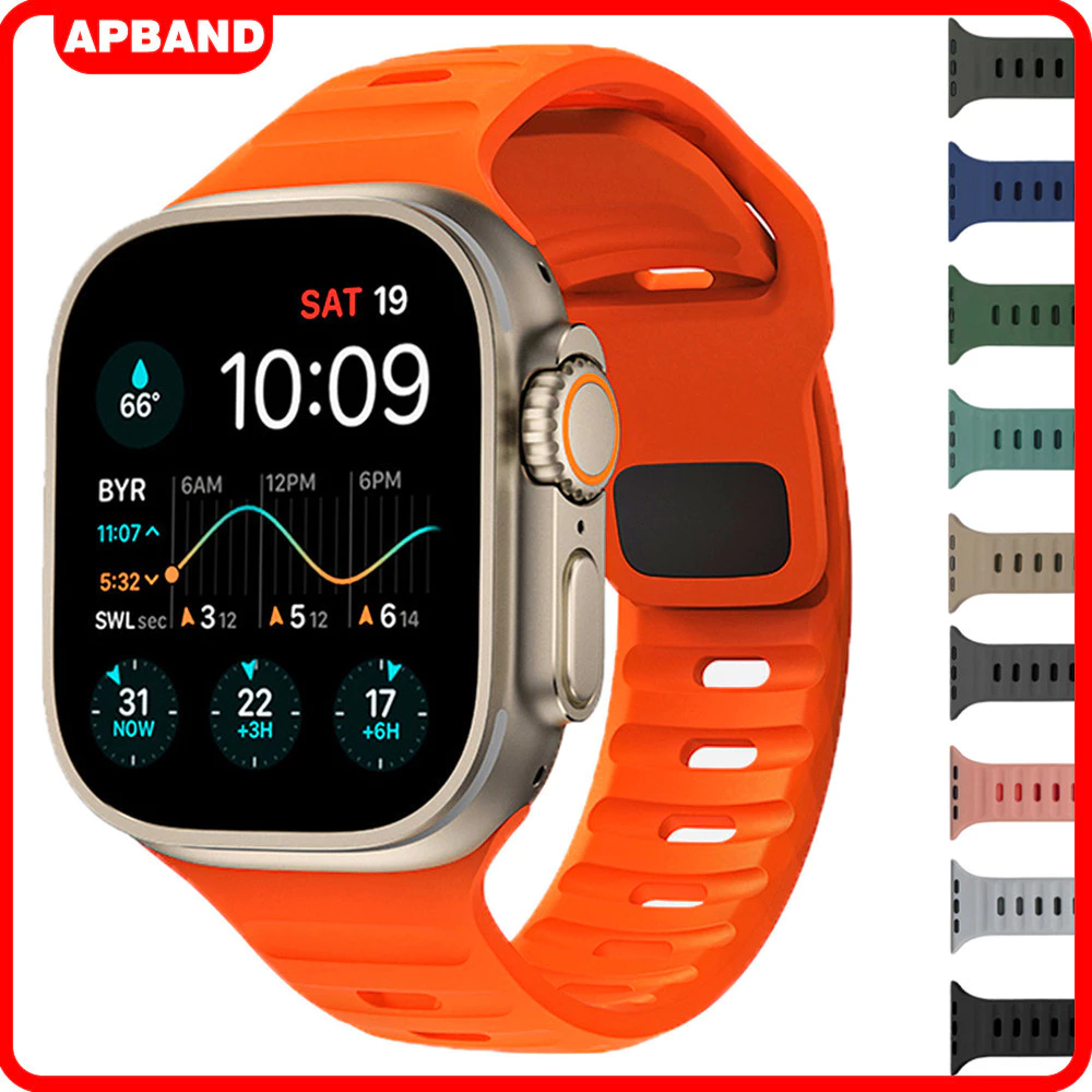 ซิลิโคนสมาร์ทนาฬิกาสายคล้องคอ Series 11 10 9 8 7 6 5 สำหรับ แอปเปิ้ลดู Iwatch Ultra/SE 3 2 46mm 49mm 45mm 41mm 44 40 42