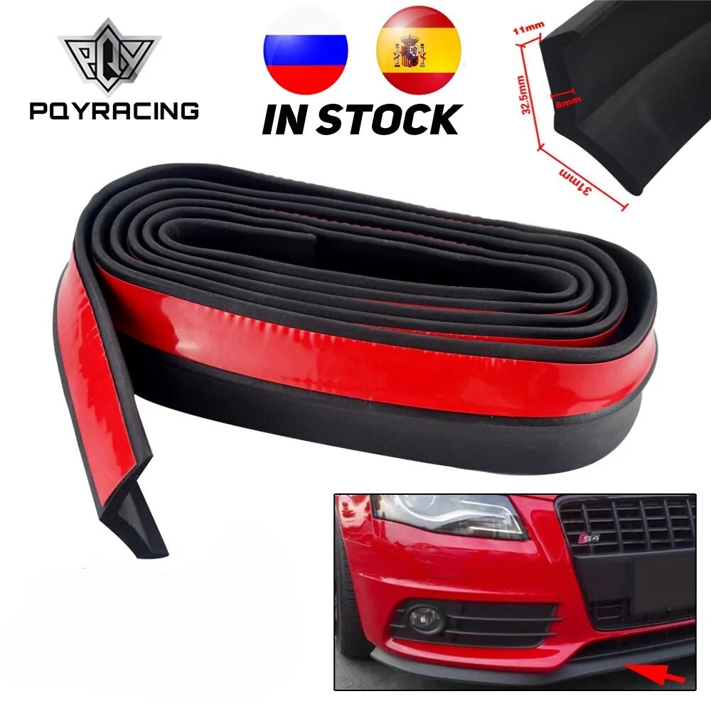2.5M Car Bumper Lip Stickers Car Front Bumper Lip Rubber Car Bumper Protectors Exterior Mouldings Bu