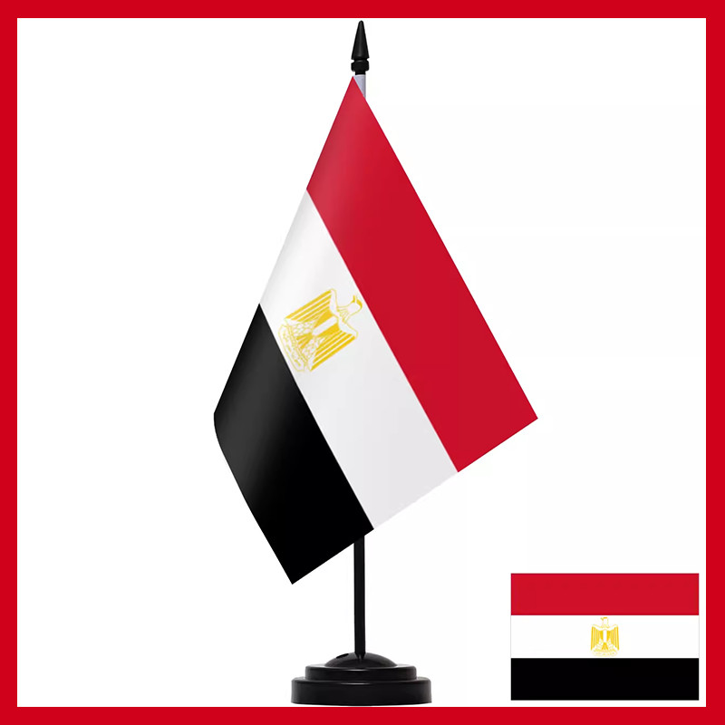 Egypt Desktop Flag Desk National Flag (เสาธงแข็ง)