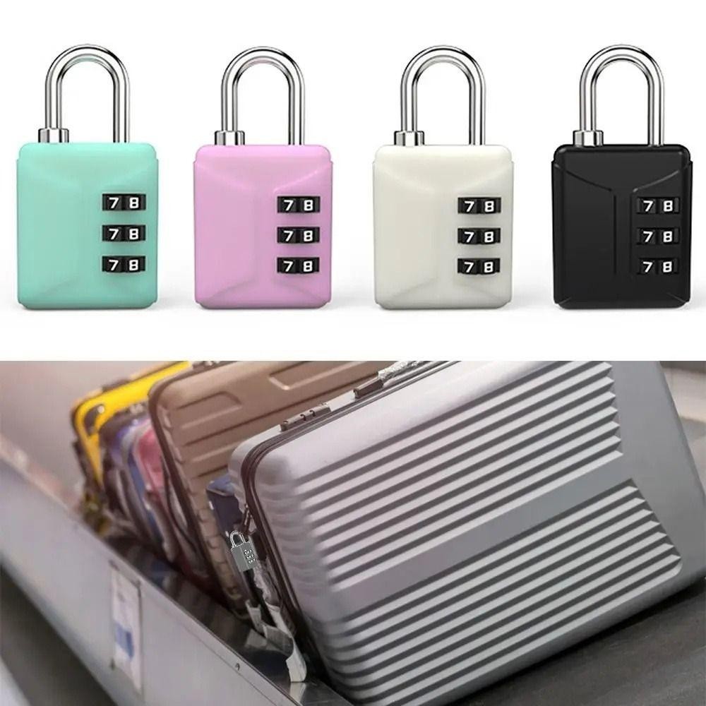 Quillan กระเป๋าเดินทางรหัสล็อค,3 Dial หลักกันน้ํา Mini รหัสผ่านกุญแจ,แบบพกพาความปลอดภัยกระเป๋าเป้สะพายหลังกุญแจ Anti-theft Customs รหัสล็อคกระเป๋าเดินทาง