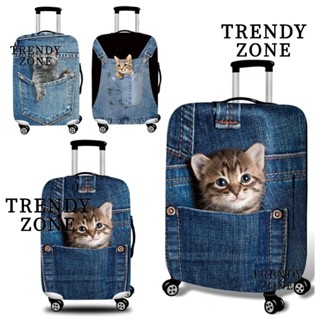 Trendyzone ผ้าคลุมกระเป๋าเดินทาง กันฝุ่น ยืดหยุ่น ลายสัตว์ แ…