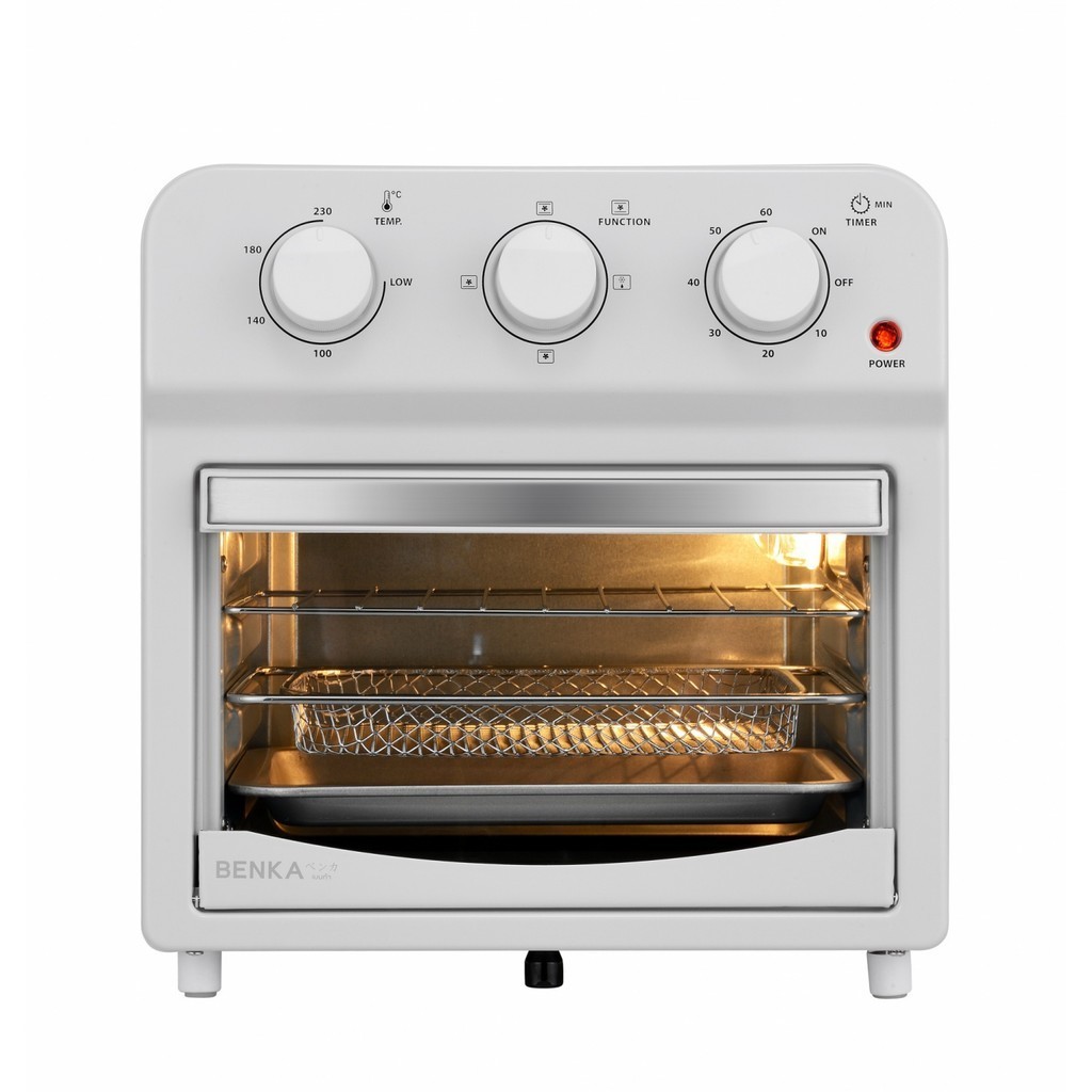 LOCAL789 BENKA เตาอบไฟฟ้าขนาดเล็กมัลติฟังก์ชั่น  กำลังไฟ 1600 วัตต์  12 ลิตร  รุ่น JK38A  สีขาว ร้าน