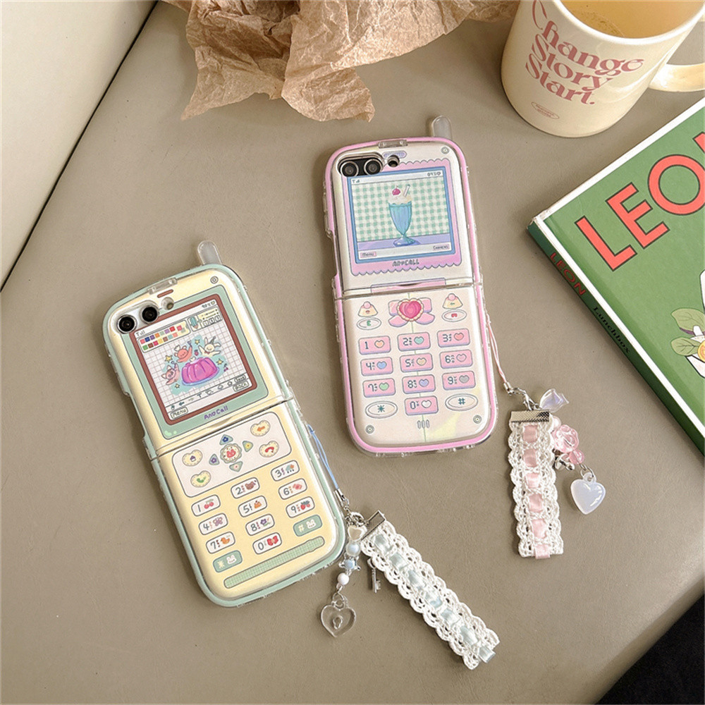 เคสโทรศัพท์มือถือ ซิลิโคน กันกระแทก ลายการ์ตูนเกมบอย เสาอากาศน่ารัก 3D สไตล์เรโทร คลาสสิก สําหรับ Samsung Galaxy Z Flip5 Flip 5 4 3