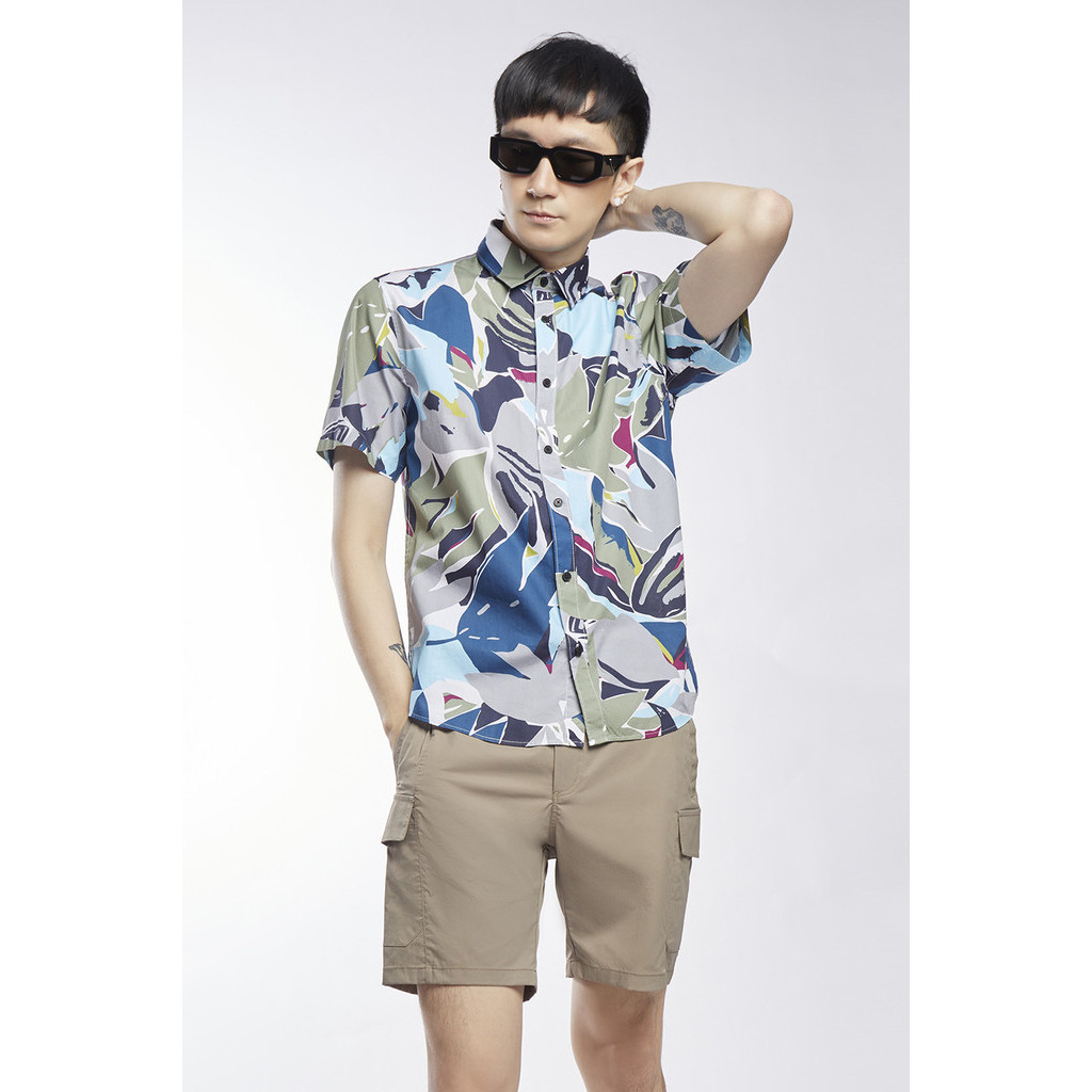 ESP เสื้อเชิ้ตฮาวายลายกราฟิก ผู้ชาย | Graphic Print Hawaiian shirt | 03808