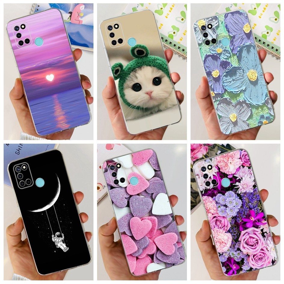 เคสซิลิโคนนิ่ม แบบใส ลายนักบินอวกาศ สําหรับ Realme 7i RMX2103 Realme C17 RMX2101 C 17