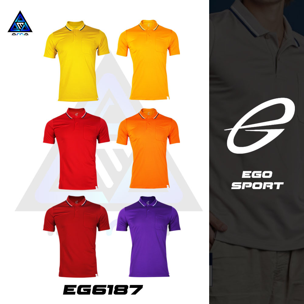 EGO SPORT  รหัส EG6187 อีโก้ เสื้อโปโลเบสิคแขนสั้นเสื้อโปโลผู้ชาย ชุด 1 ของแท้100%