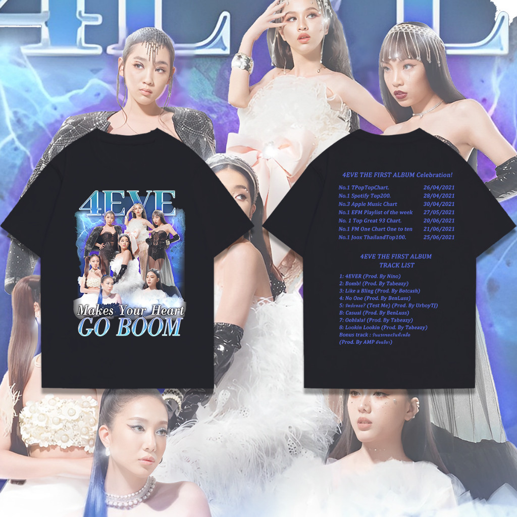 [Aijolen Store] เสื้อ 4EVE อัลบั้ม Cotton พิมพ์ลายกราฟฟิค สไตล์เกาหลี แฟชั่น ไซซ์ S-5XL