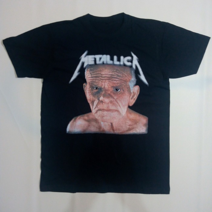 T-shirt Kaos Vintage Bootleg Retro Metallica Unisex - Hitam, M