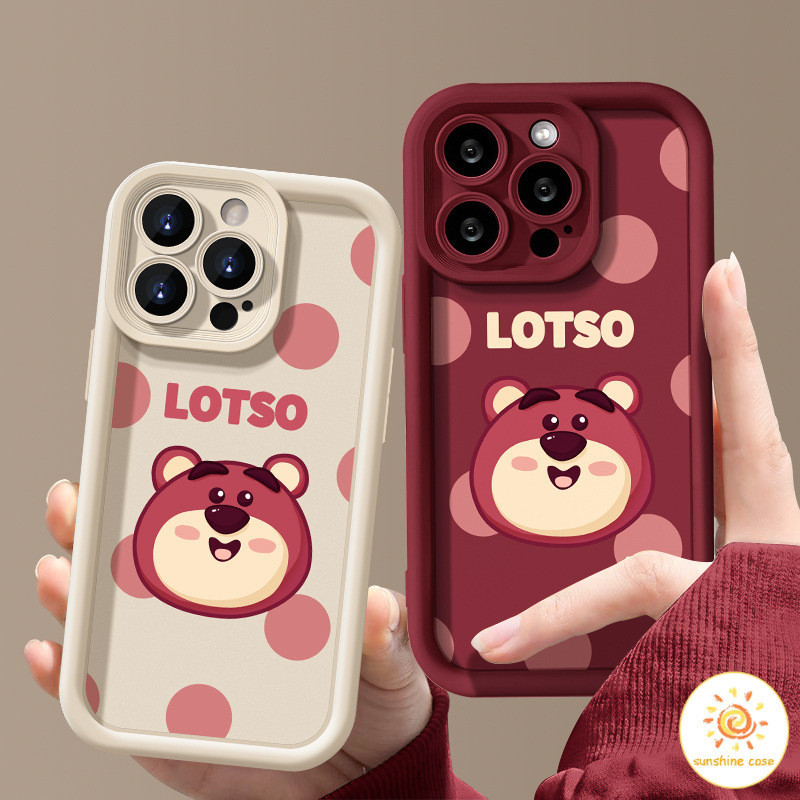 การ์ตูนสตรอเบอร์รี่หมีอวตารเคสโทรศัพท์ป้องกันสี่ด้าน ไอโฟน11 For iPhone12 13 14 15Pro MAX X XS XR XS 7 8Plus SE2020