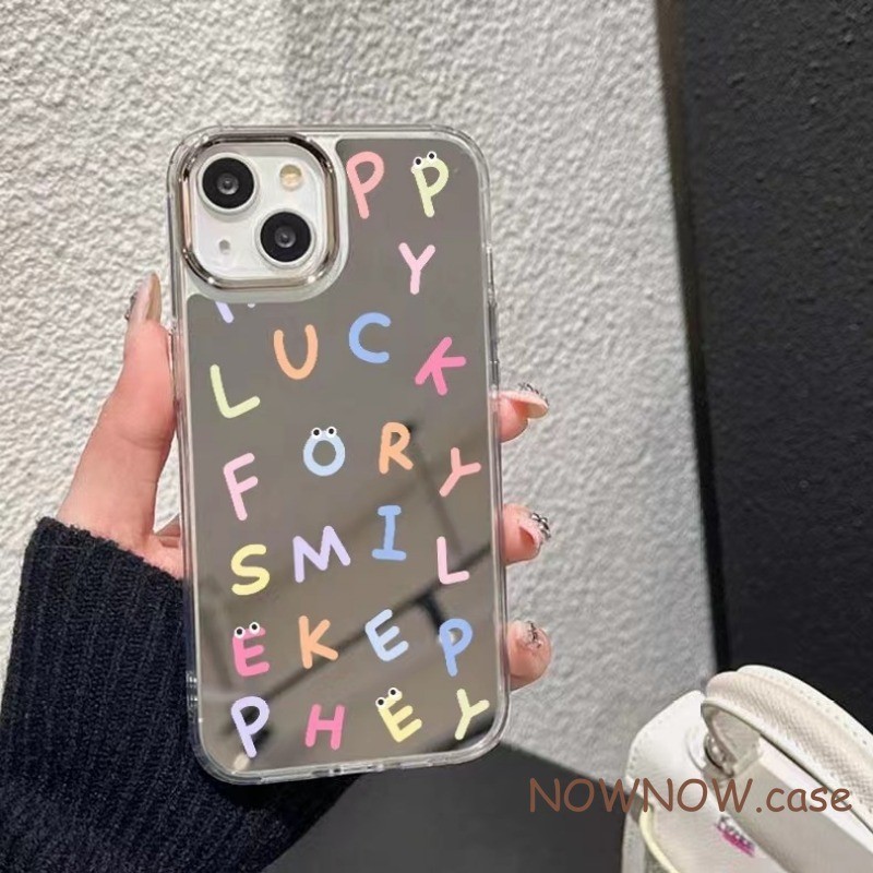 เคสโทรศัพท์มือถือ กรอบโลหะ ลายการ์ตูนตัวอักษรน่ารัก หลากสี พร้อมสายคล้องมือ สําหรับ iPhone 15 14 13 12 11 Pro MAX X XR XS MAX 7 8 Plus