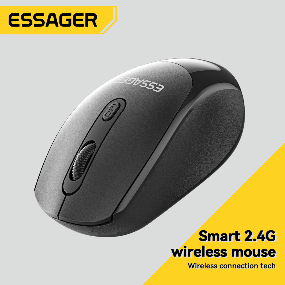 Essager 2.4G เมาส์ไร้สายความเร็ว3 DPI 800 1200 1600ประหยัดพลังงานอัจฉริยะเมาส์ไร้สายแล็ปท็อป /Pc/pad
