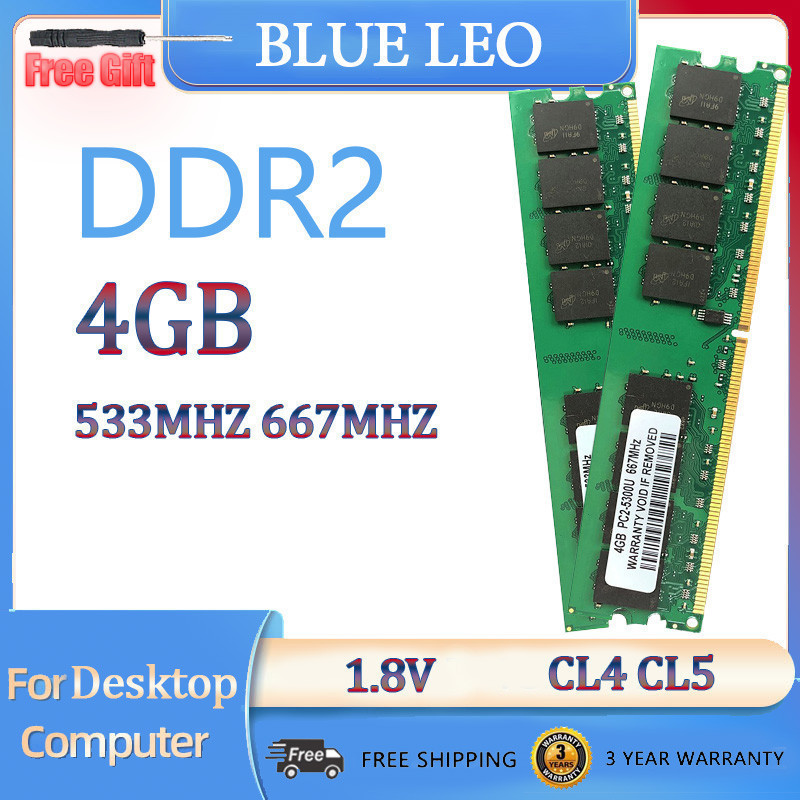แรมหน่วยความจํา 4GB DDR2 533Mhz 667Mhz PC2 2Rx8 4200 5300
