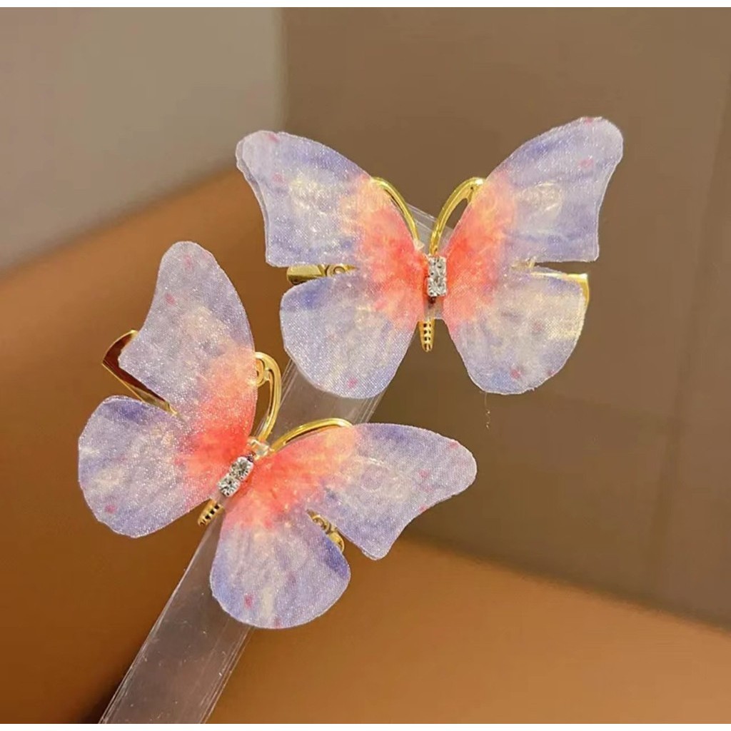 กิ๊บติดผม ผ้ากอซ แต่งพู่ ลายผีเสื้อ ไล่โทนสี สีสันสดใส สไตล์เจ้าหญิง สําหรับเด็กผู้หญิง จํานวน 2 ชิ้น - รูปที่ 7