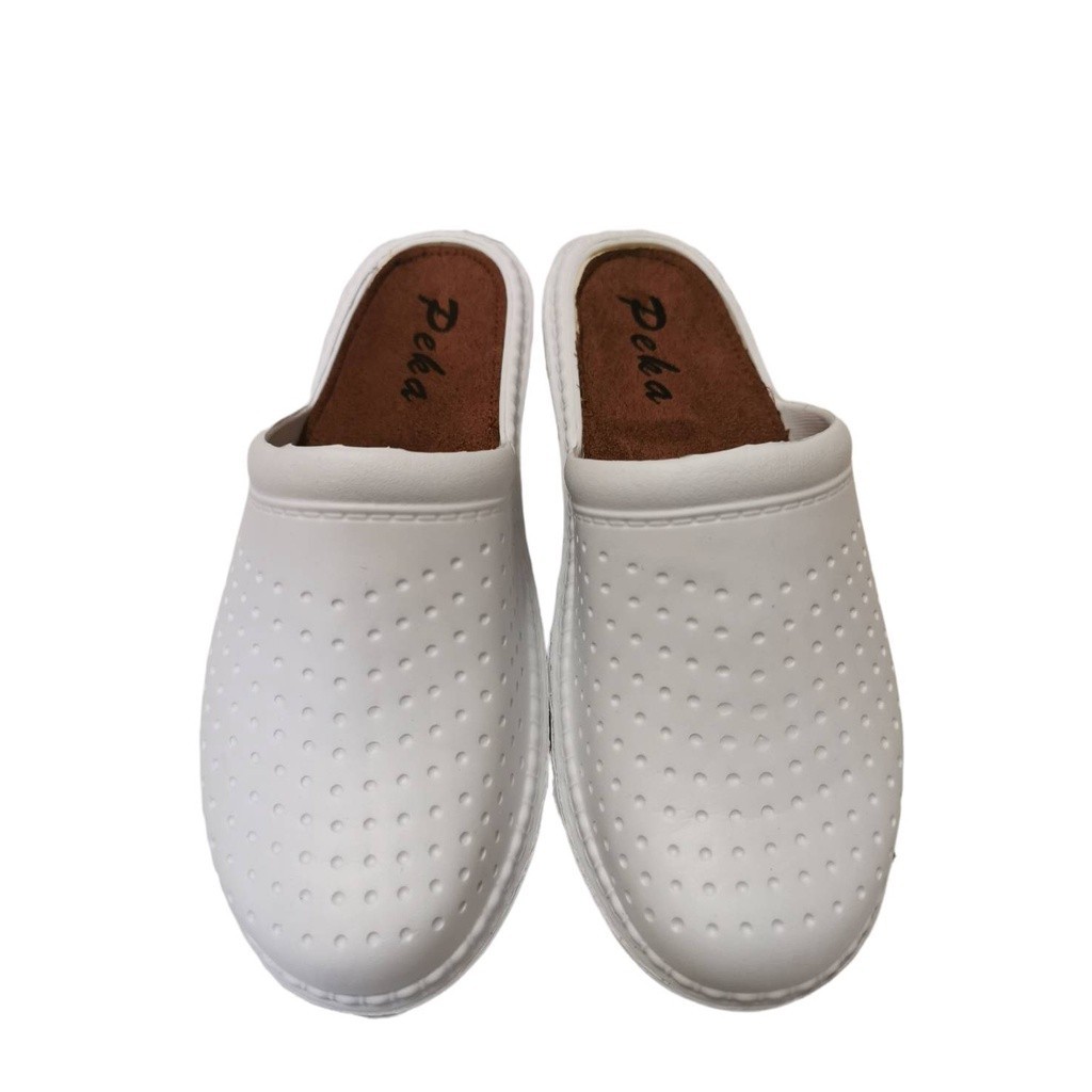 รองเท้าหัวโต 🐝🐝 Peka​ พีก้า​ 💥รองเท้าแตะพยาบาลปิดหัวเปิดส้น​ สีขาว​ ​ ใส่ในโรงพยาบาลและคลีนิค รหัส 12110 (36-41)