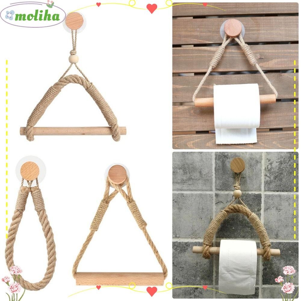Moliha ที่แขวนกระดาษทิชชู่ แบบถ้วยดูดติดผนัง สไตล์โบราณ เคลื่อนย้ายได้ สําหรับห้องน้ํา โรงแรม 1 ชิ้น