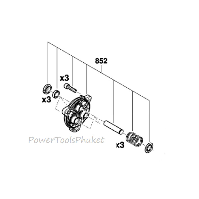 ชุดลูกสูบ #852 เครื่องฉีดน้ำแรงดันสูง AQT33-10 / AQT35-12 / AQT 42-13 / AQT125 / AQT135 / Universal 