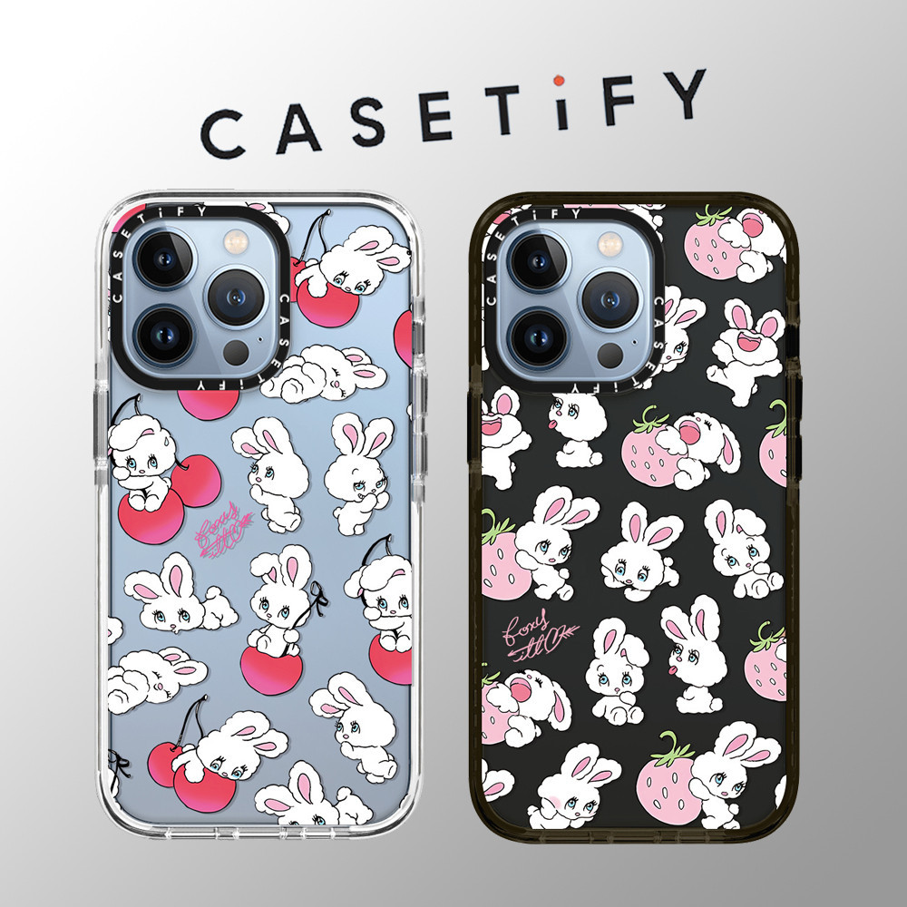 Casetifyy เคสป้องกันโทรศัพท์มือถือ TPU แบบนิ่ม ลายการ์ตูนกระต่ายน่ารัก กันกระแทก สําหรับ iPhone 15 Pro Max 14 ProMax plus 13 12 12Pro 12PM 11 11PRO XR