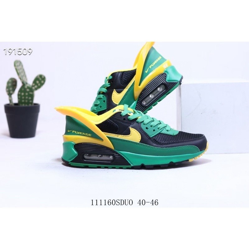 Nike AIRMAX 90 FLYEASE รองเท้าผ้าใบ พรีเมี่ยม สีเขียว 6UI0