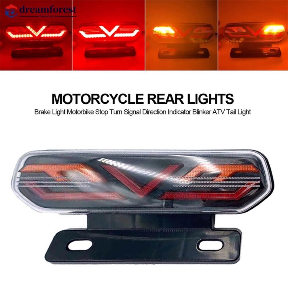 Dreamforest ไฟเลี้ยว ไฟเบรกท้ายรถจักรยานยนต์ LED 12V I8P5