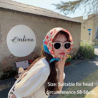 MUNCHX Headscarf, French Pastoral Style INS Style Headband Towel, Breathable Flower Printing Sun Protection Headband Girls