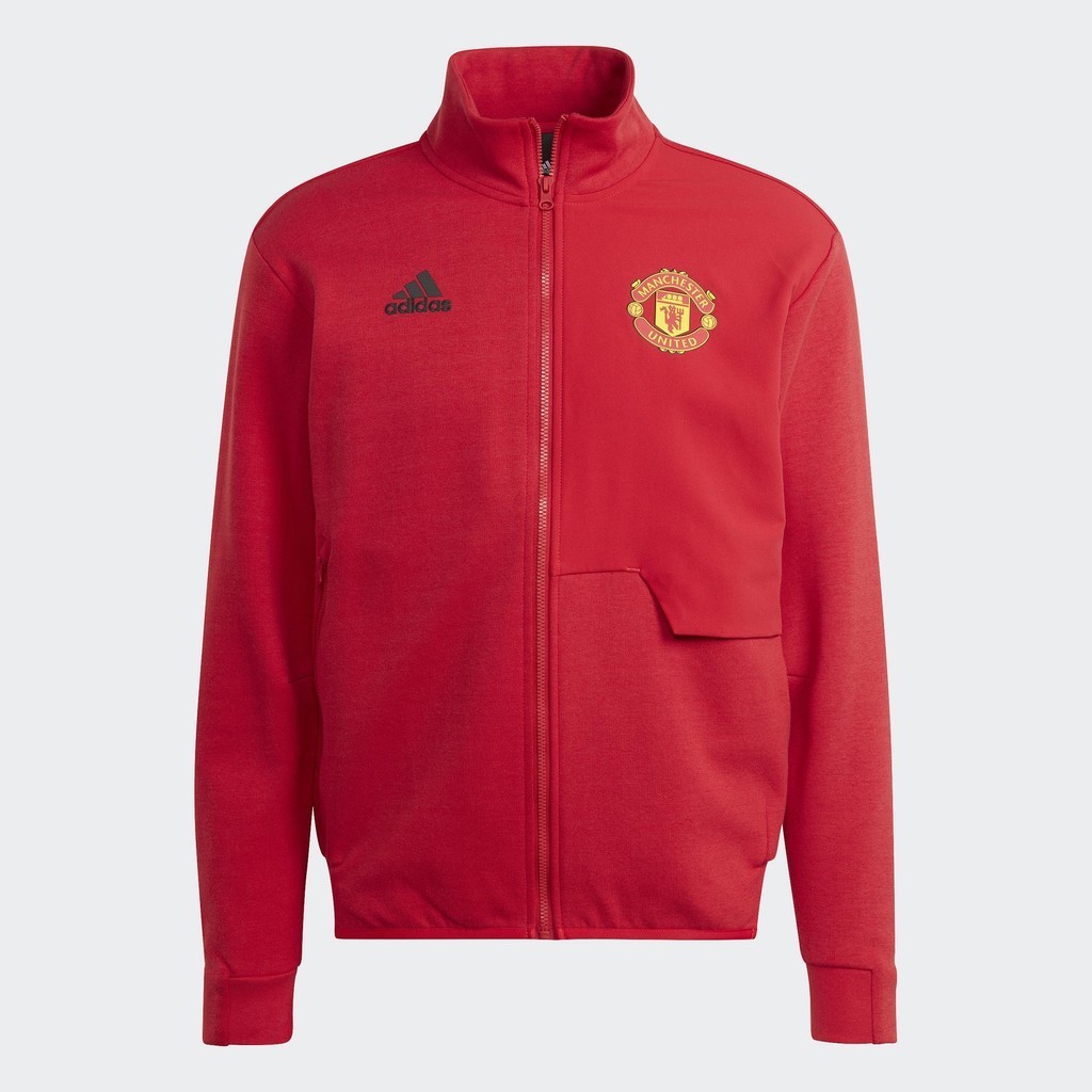 adidas ฟุตบอล เสื้อแจ็คเก็ต Manchester United Anthem ผู้ชาย สีแดง IA8564