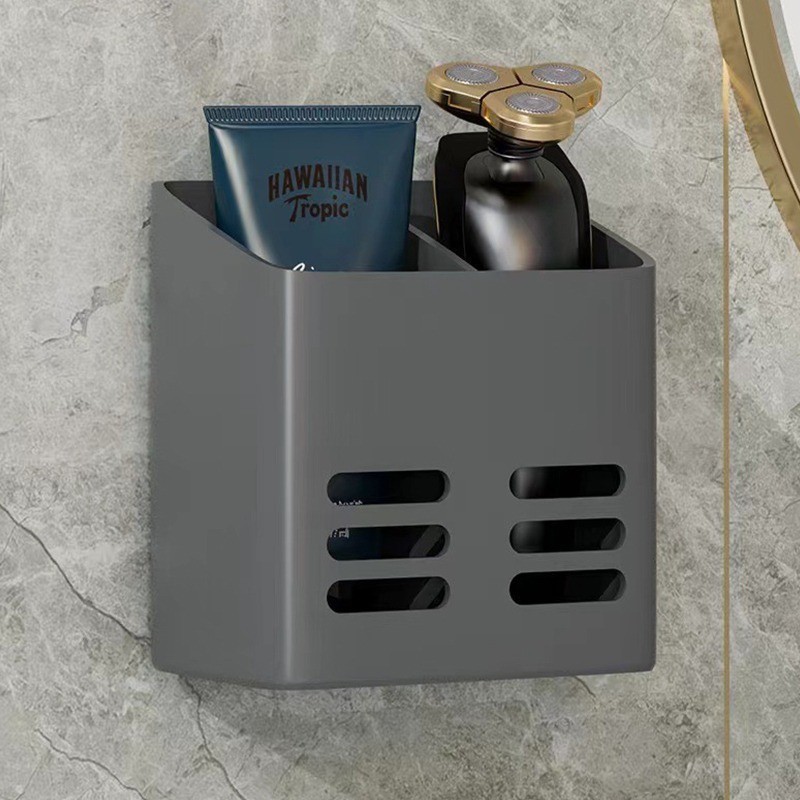 กล่องเก็บแปรงสีฟัน แบบติดผนัง อเนกประสงค์ ขนาดใหญ่ จุของได้เยอะ ระบายน้ําได้ - รูปที่ 2