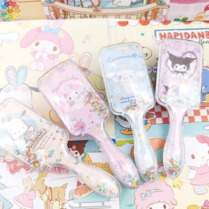 Gogo หวีนวดผม ลายการ์ตูนอนิเมะ Sanrio Kuromi Cinnamoroll MyMelody Kawaii ทรงสี่เหลี่ยม