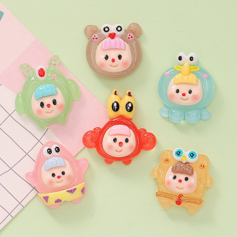 เครื่องประดับเรซิ่น รูปพายทะเล น่ารัก เรืองแสง DIY สําหรับตกแต่งกิ๊บติดผม กิ๊บติดผม รองเท้า