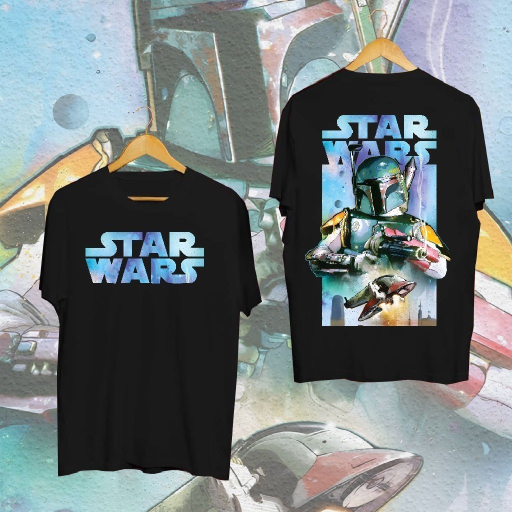 [🎁2024 Hot ]เสื้อยืด พิมพ์ลาย Star Wars Boba Fett 90's สไตล์เรโทร สําหรับผู้ใหญ่ S-5XL