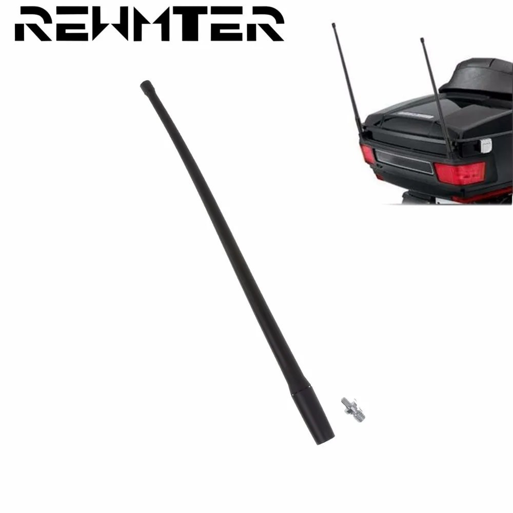 RW Motorcycle Resilient AM FM XM 13'' Radio Antenna Masts Accessories Black 1pc For Harley Touring Thru 1989-2019 CVO El