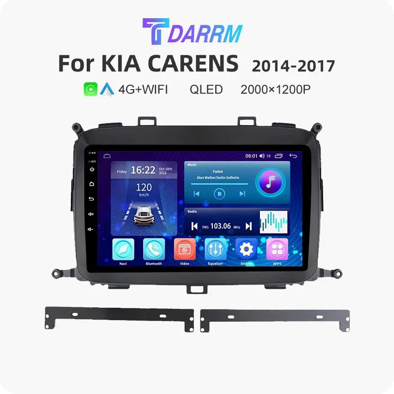 เครื่องเล่นมัลติมีเดียรถยนต์ Android 13 9 นิ้ว สําหรับเครื่องเล่นวิดีโอ Kia Carens 2014 2015 2016 2017 GPS นําทางสเตอริโอ 2Din