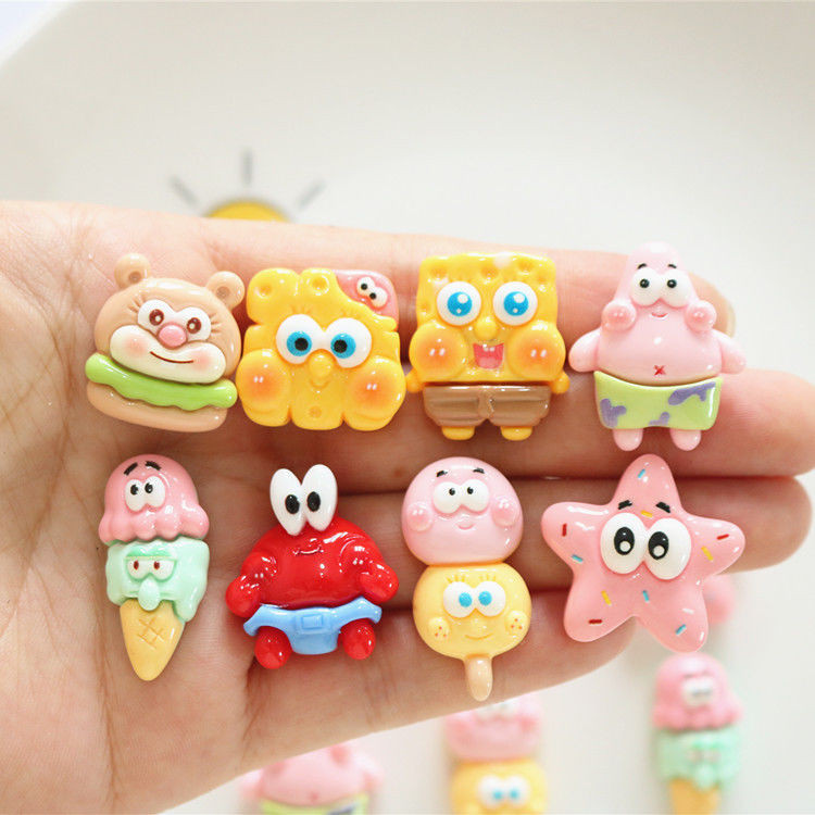 [100 ชิ้น พร้อมส่ง] Haibao กิ๊บติดผม เรซิ่น แวววาว DIY สําหรับตู้เย็น